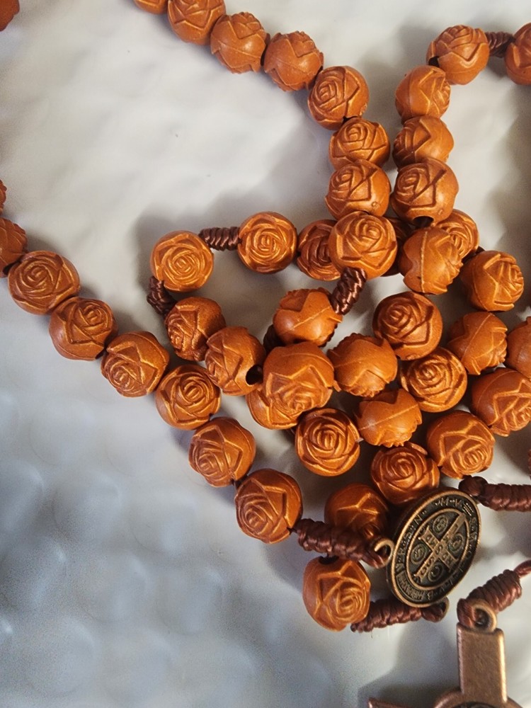 2 CATHOLIC SAINT BENEDICT Cord Rosary Beads 12" WE