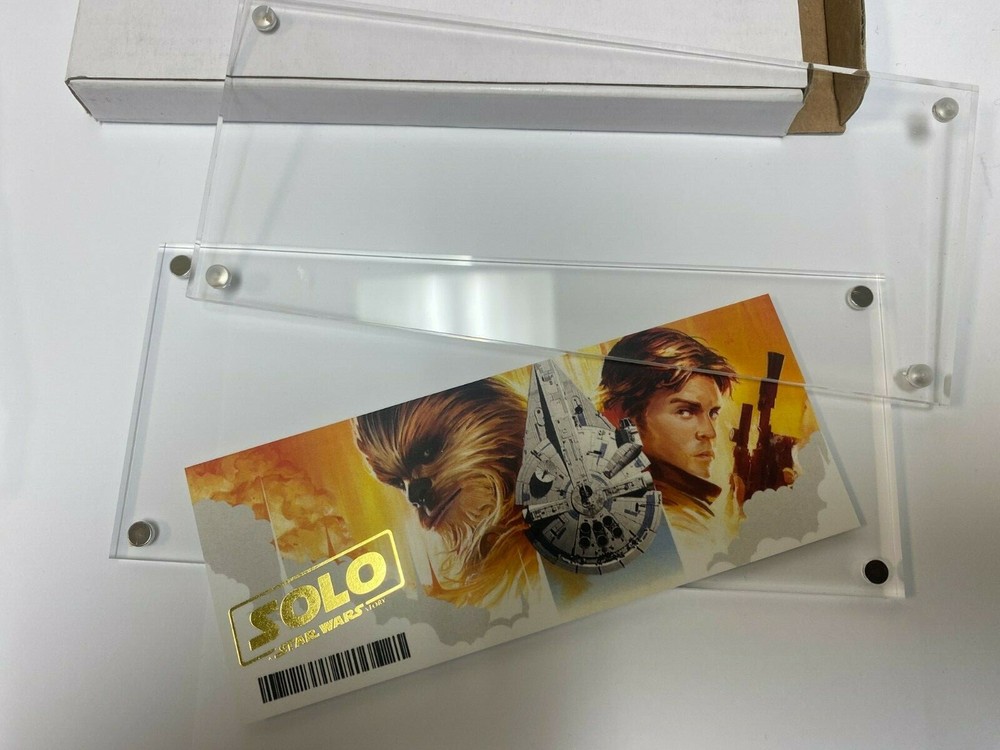 SOLO STAR WARS TICKET + TICKET HOLDER ACRYLIC TICKET BOX