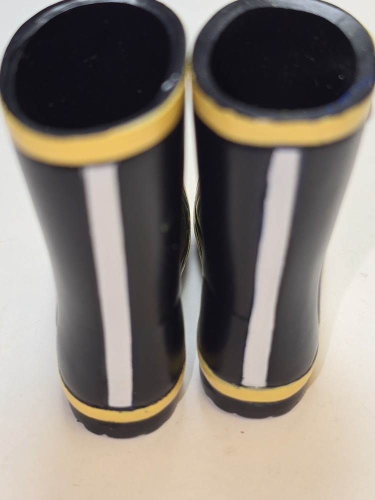 Plastic Fireman Black Boots Accessory for 12" Action Figure 1/6 scale