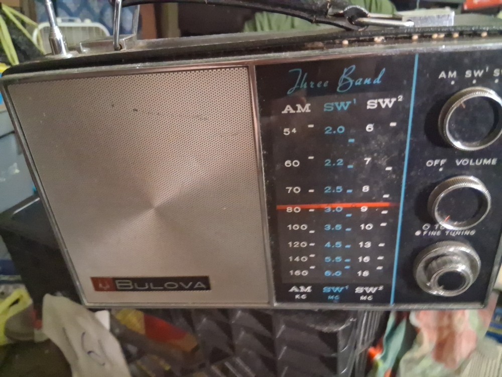Vintage Bulova Transistor Radio with Case--non Working