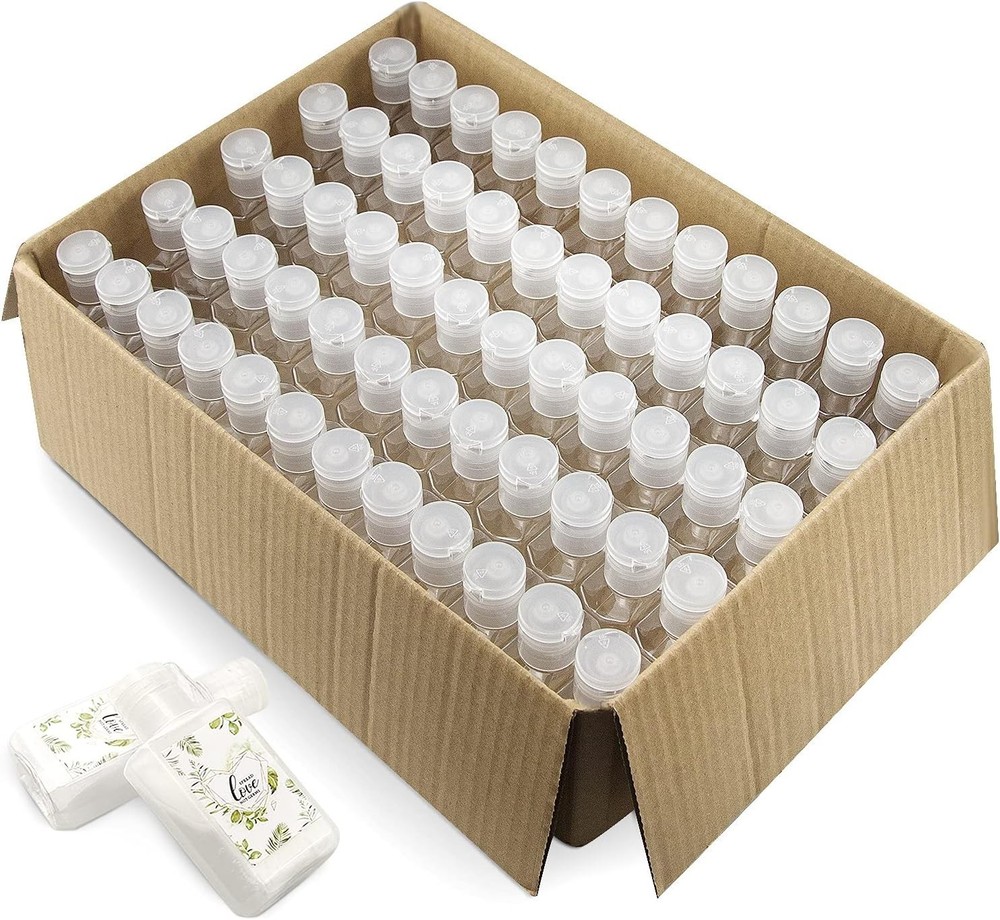 Versatile 60-Pack 2oz Refillable Clear Plastic Bottles for Sanitizer and Shampoo