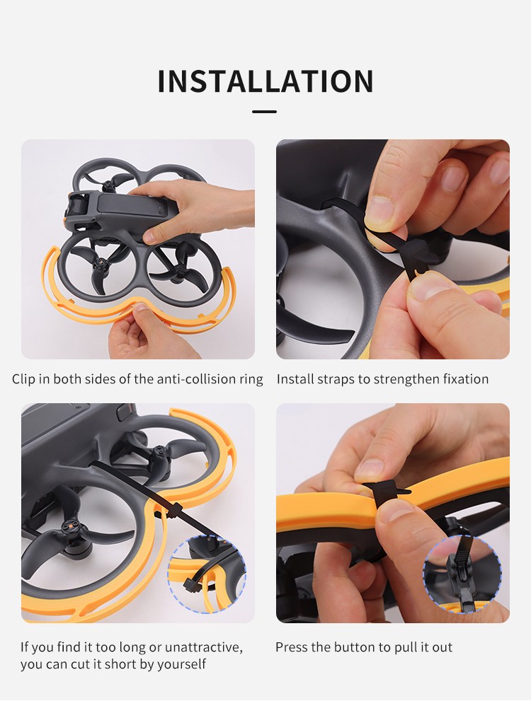 For DJI AVATA 2 Drone Paddle Impact Protection Ring Flight Protection Ring