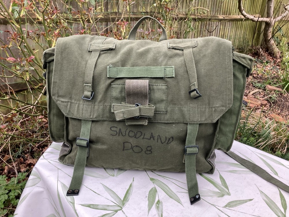 British Army 58 Pattern Large Pack Rucksack Converted Green Cotton Webbing Bag