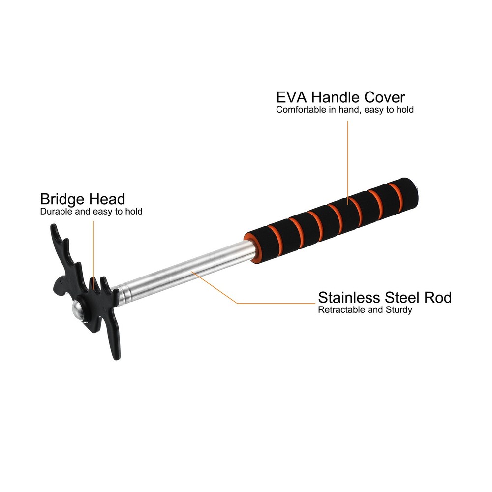 EVA Retractable Billiard Pool Cue Stick Bridge with Plastic Head Black
