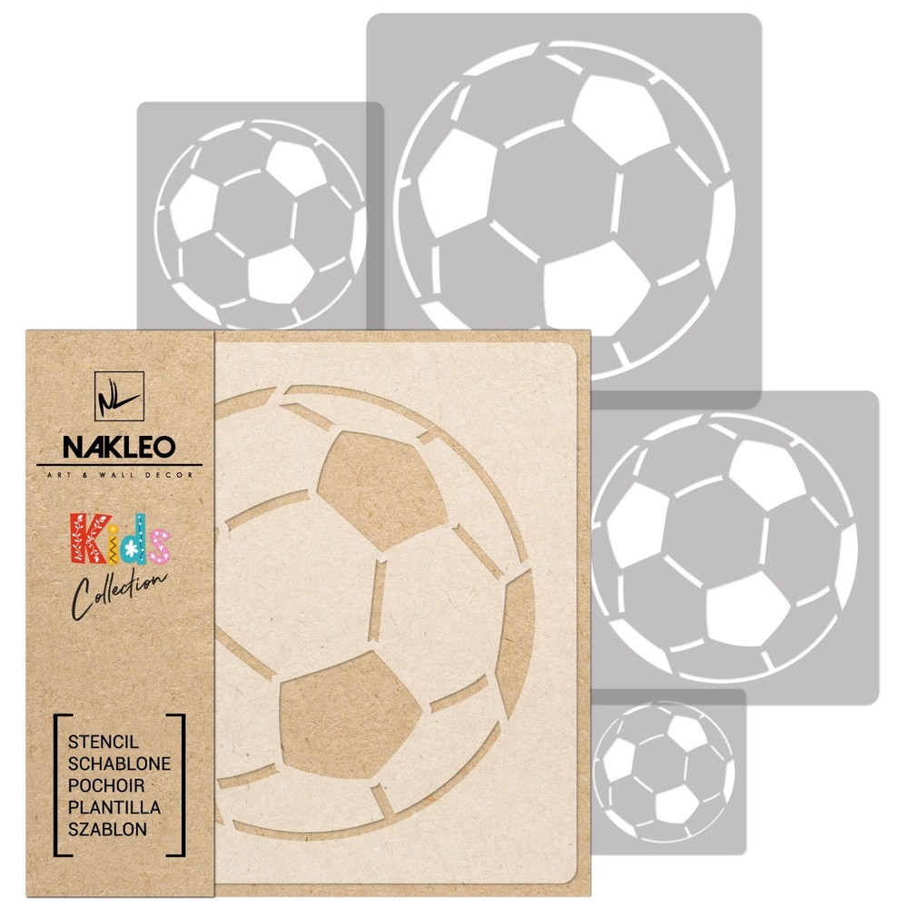 KIDS Reusable Plastic Stencils (5 pcs) // SOCCER BALL