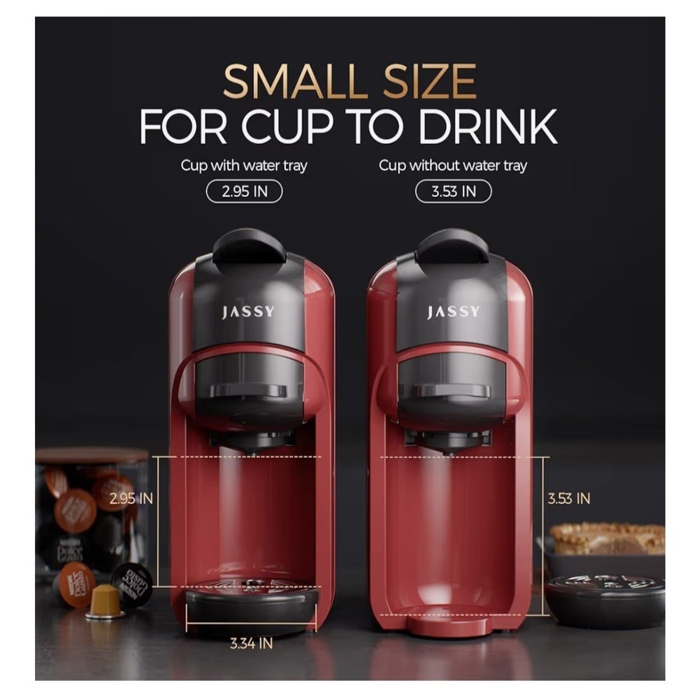 Jassy Espresso Machine Capsule Coffee Maker Machine In Dark Red JS-201
