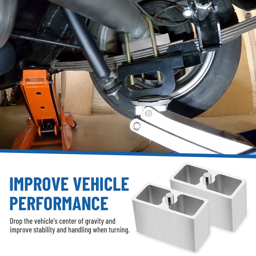 Pair Universal Aluminum Leaf Spring Lowering Block 3" Inch Kit Universal