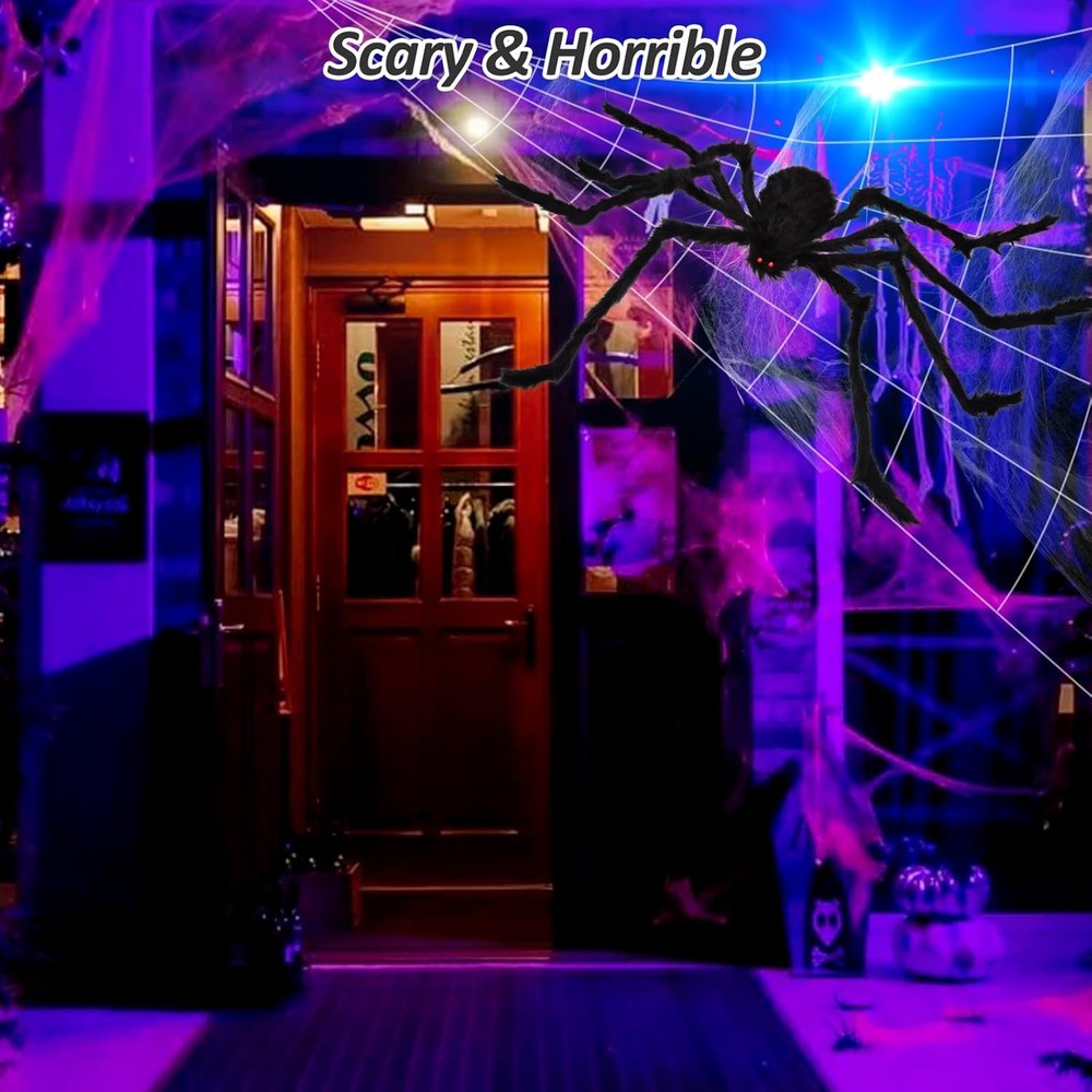 3pcs 212'' Halloween Spider Web 49" Decorations Stretch Cobweb...