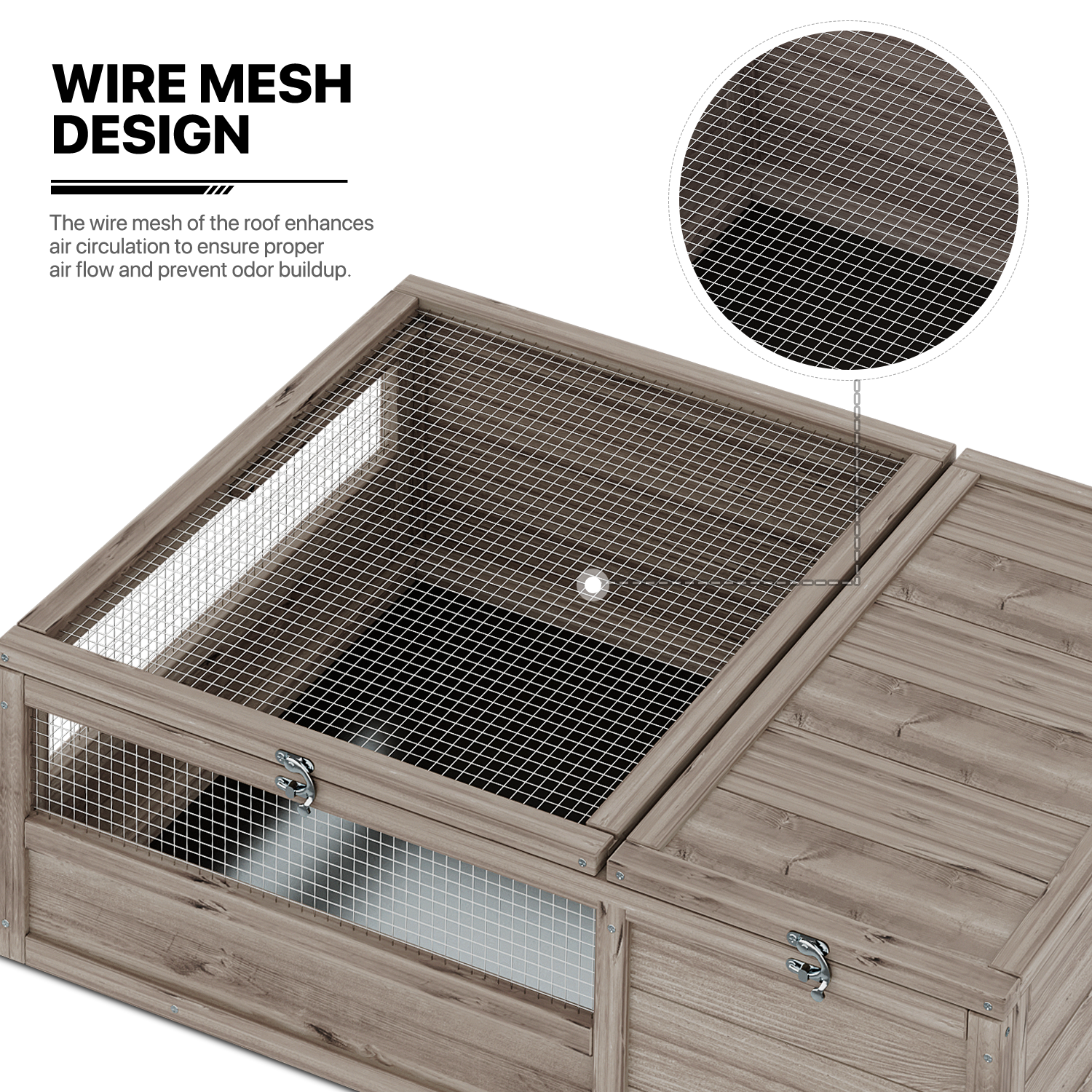 37"x25.5" Filp Up Chicken Coop Hutch Rabbit Pet House Wooden Tortoise Enclosure