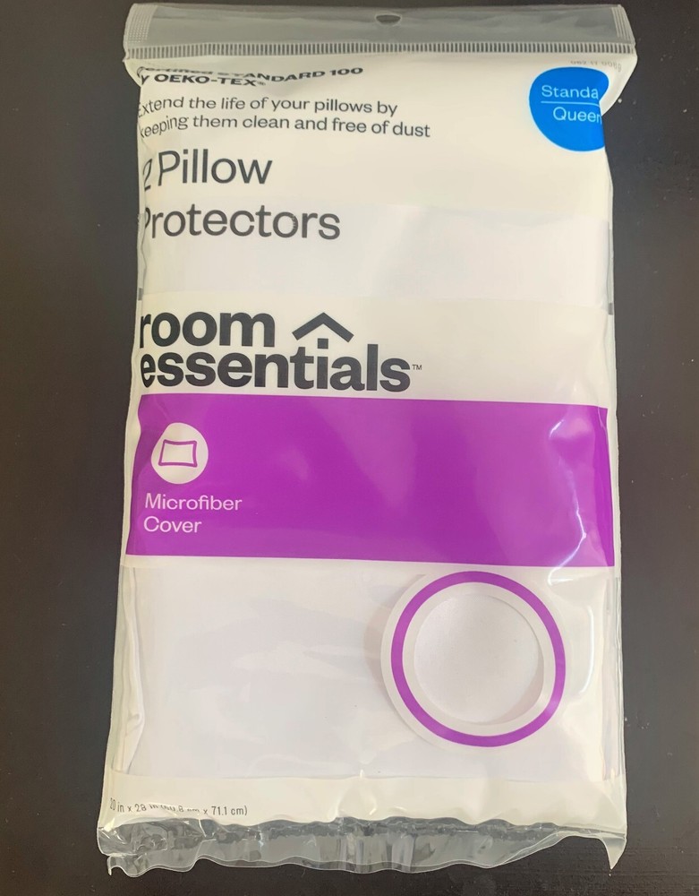 Pillow Protector Room Essentials White Microfiber Cover Standard/Queen 20" x 28"