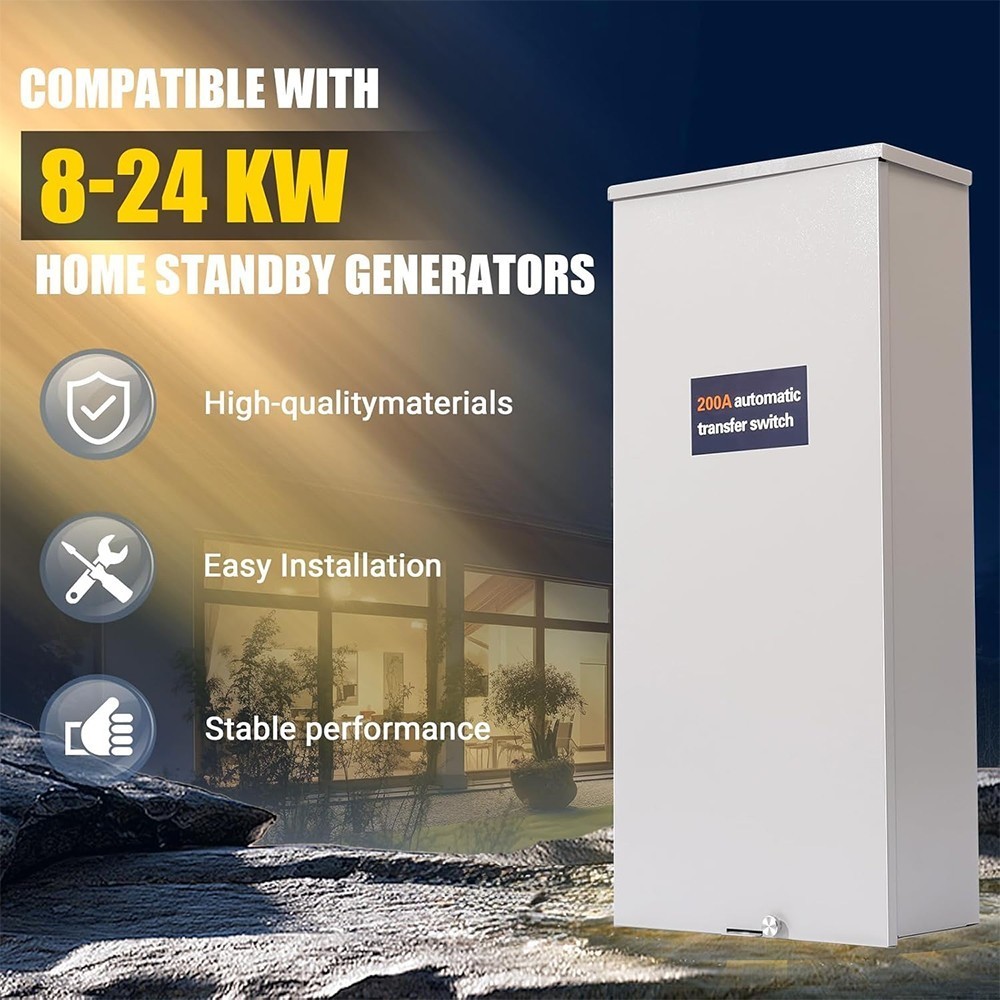 200 Amp Automatic Transfer Switch w/Power Management for Generac RXSW200A3