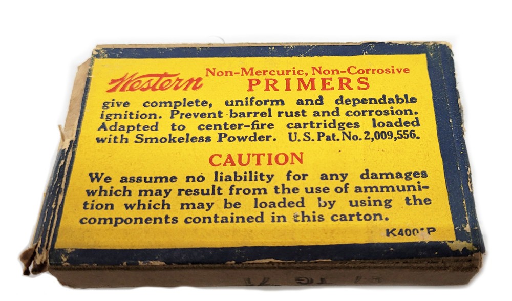 Vintage Western Improved Primers w/ Wood Insert EMPTY Box Smokeless