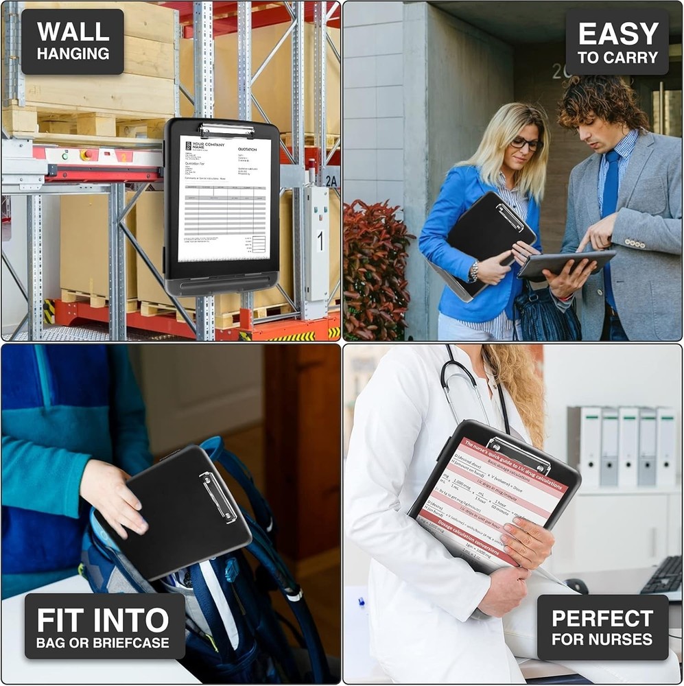 Professional High-Capacity Clipboard with Cleanable Surface & Pen Holder