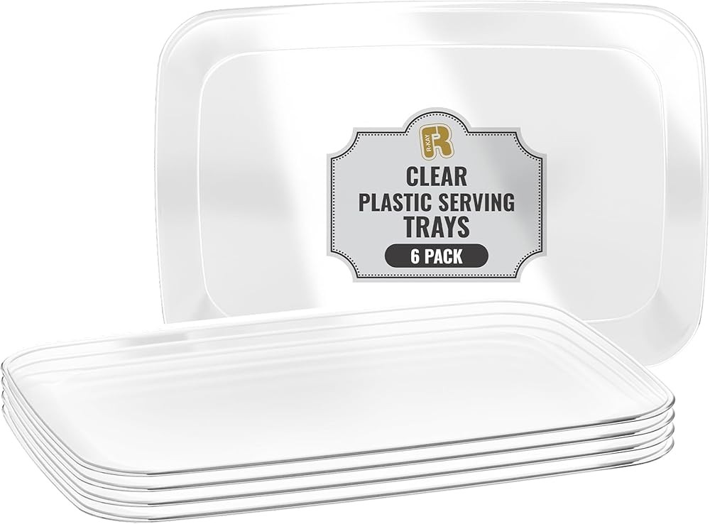 Plastic Serving Trays -, Party Platters - Bla
