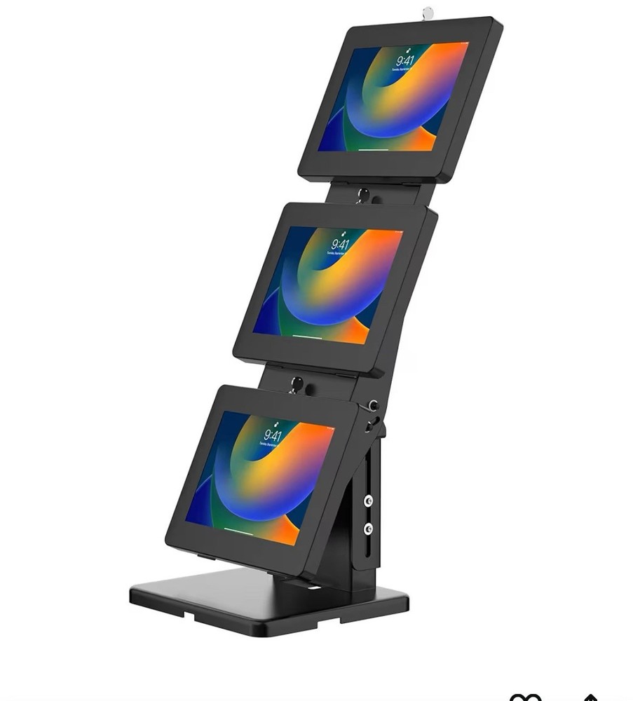 Triple Screen Kiosk – CTA Triple-Universal Security Enclosures Compatible 7-12”