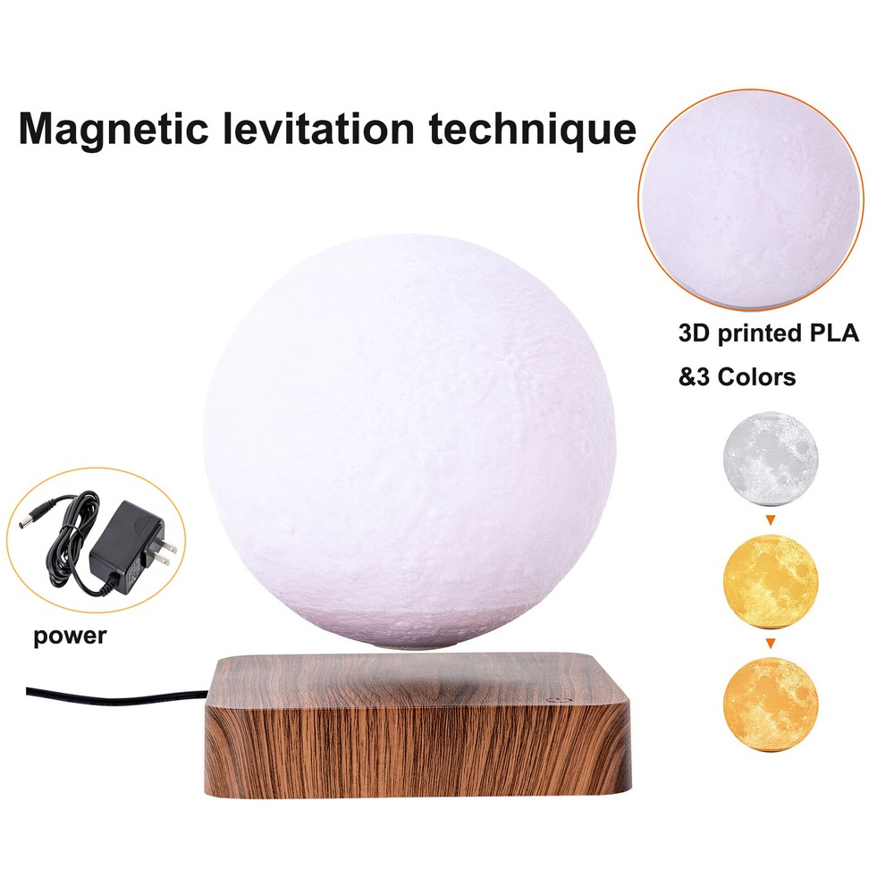 3D Printing Magnetic Levitating Floating Moon Lamp Night Light Room Table Decor