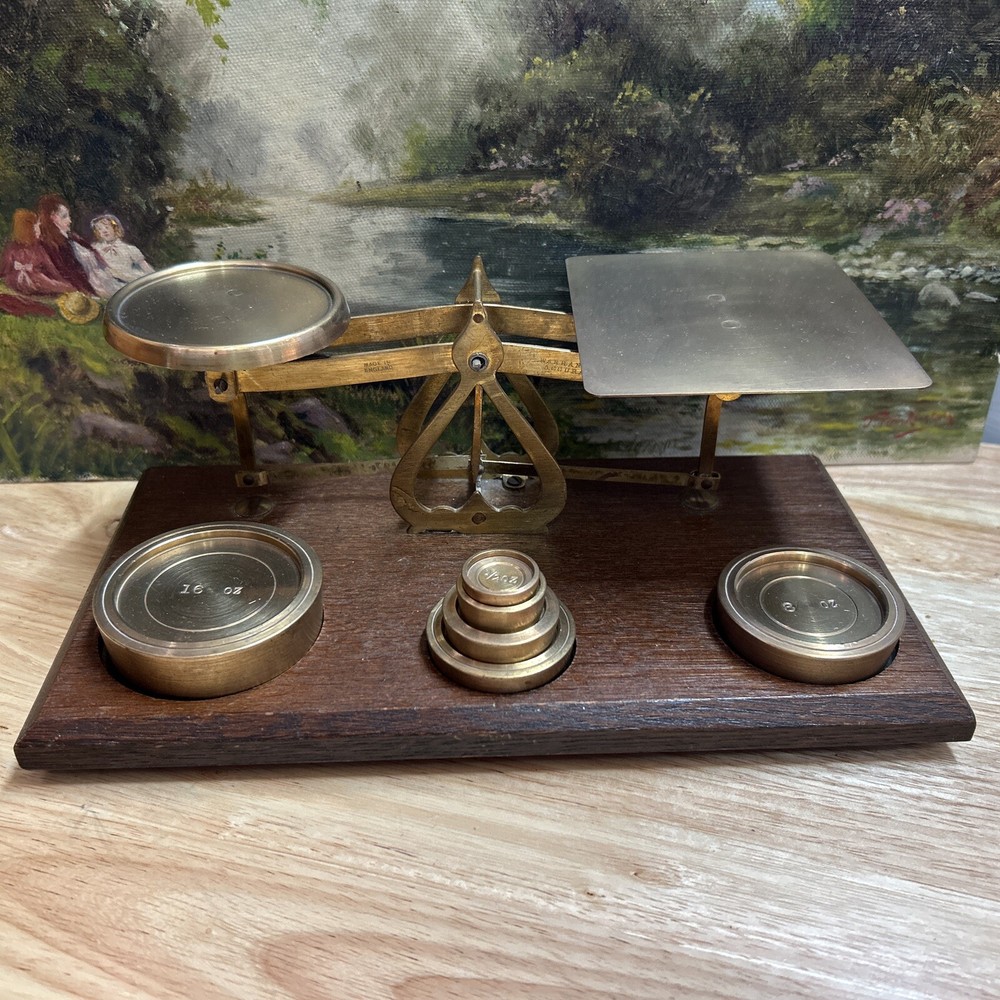 Vintage Brass Postal/ Letter Scales And Weights
