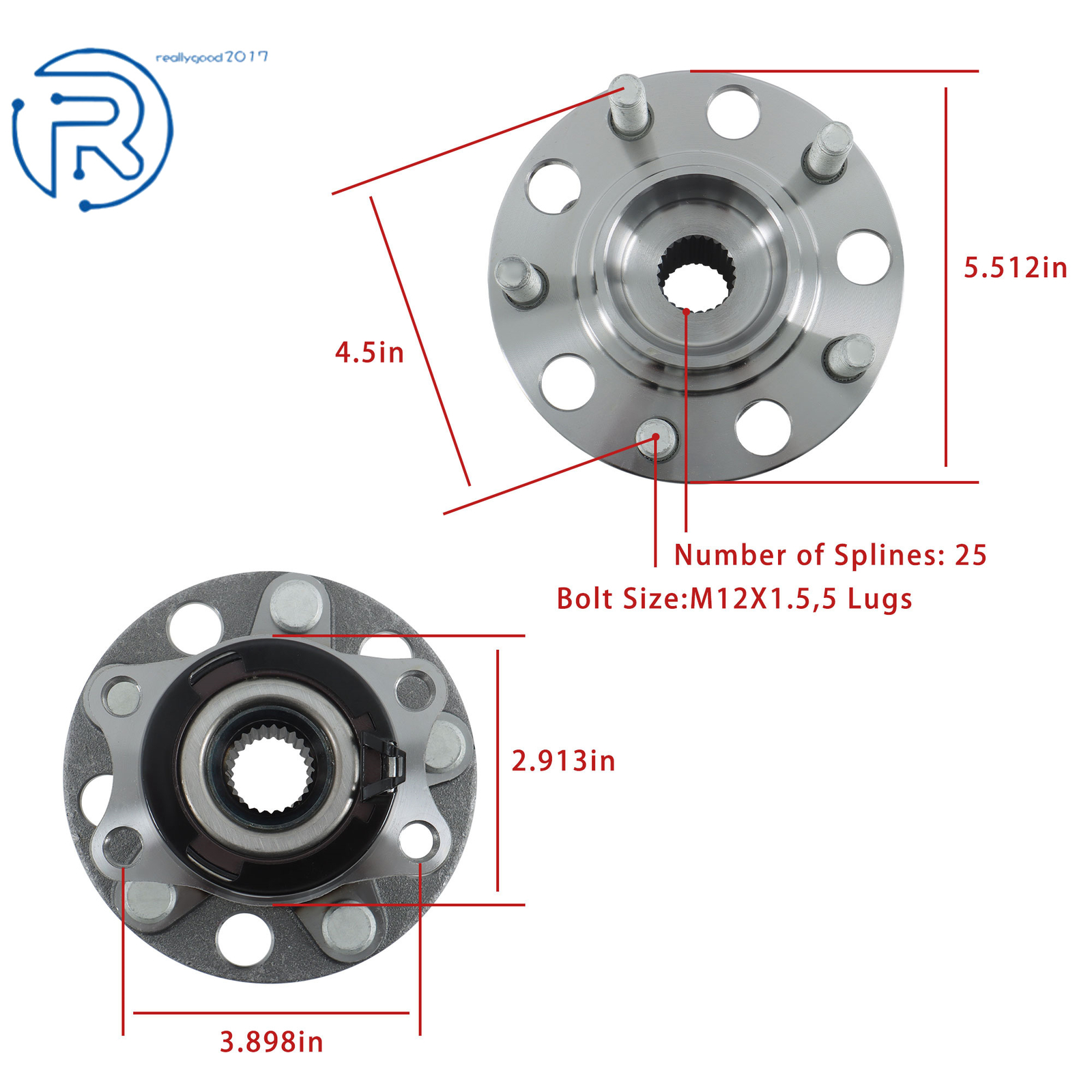 Pair Rear Wheel Hub Bearings For Jeep Compass Patriot 2007-2017 AWD 4WD 512333