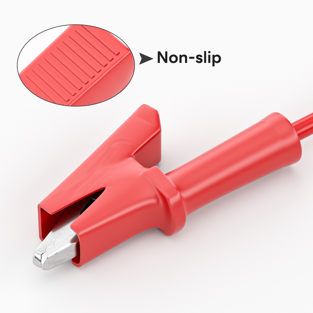 2PCS 4mm Stackable Banana Plug to Crocodile Alligator Clip Test Lead Cable Wire