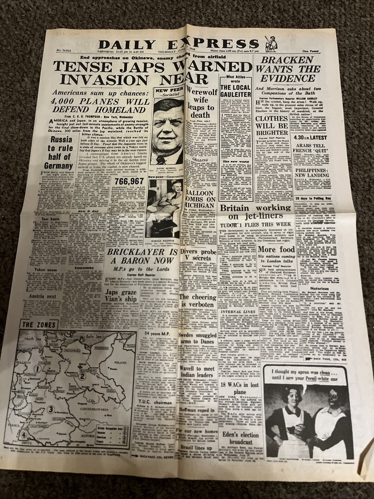 WW2 -DAILY EXPRESS -June 7,,1945