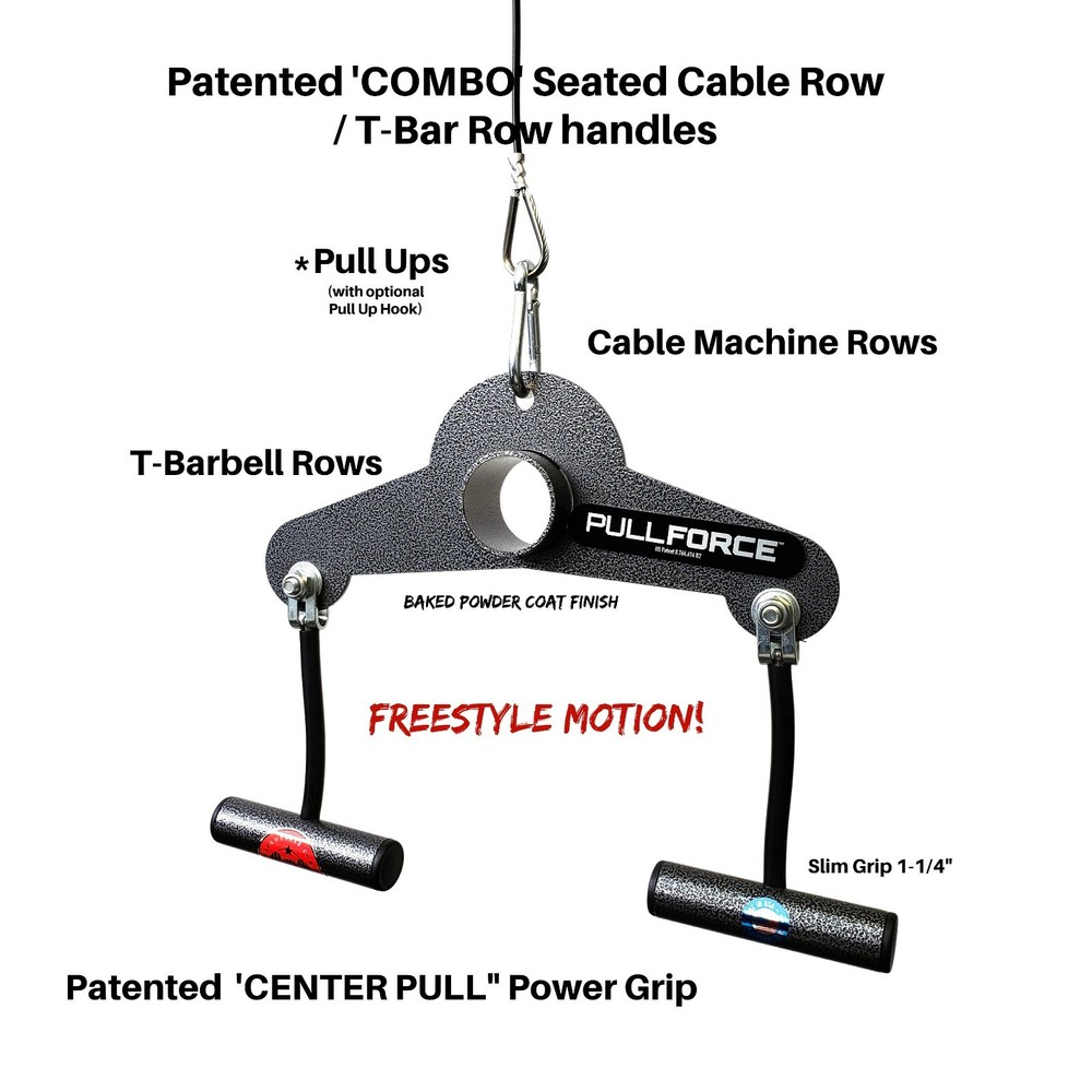 Pull Force 'Combo' Seated Row/T-BAR Row Handles wit Fat Grip or Standard Grip