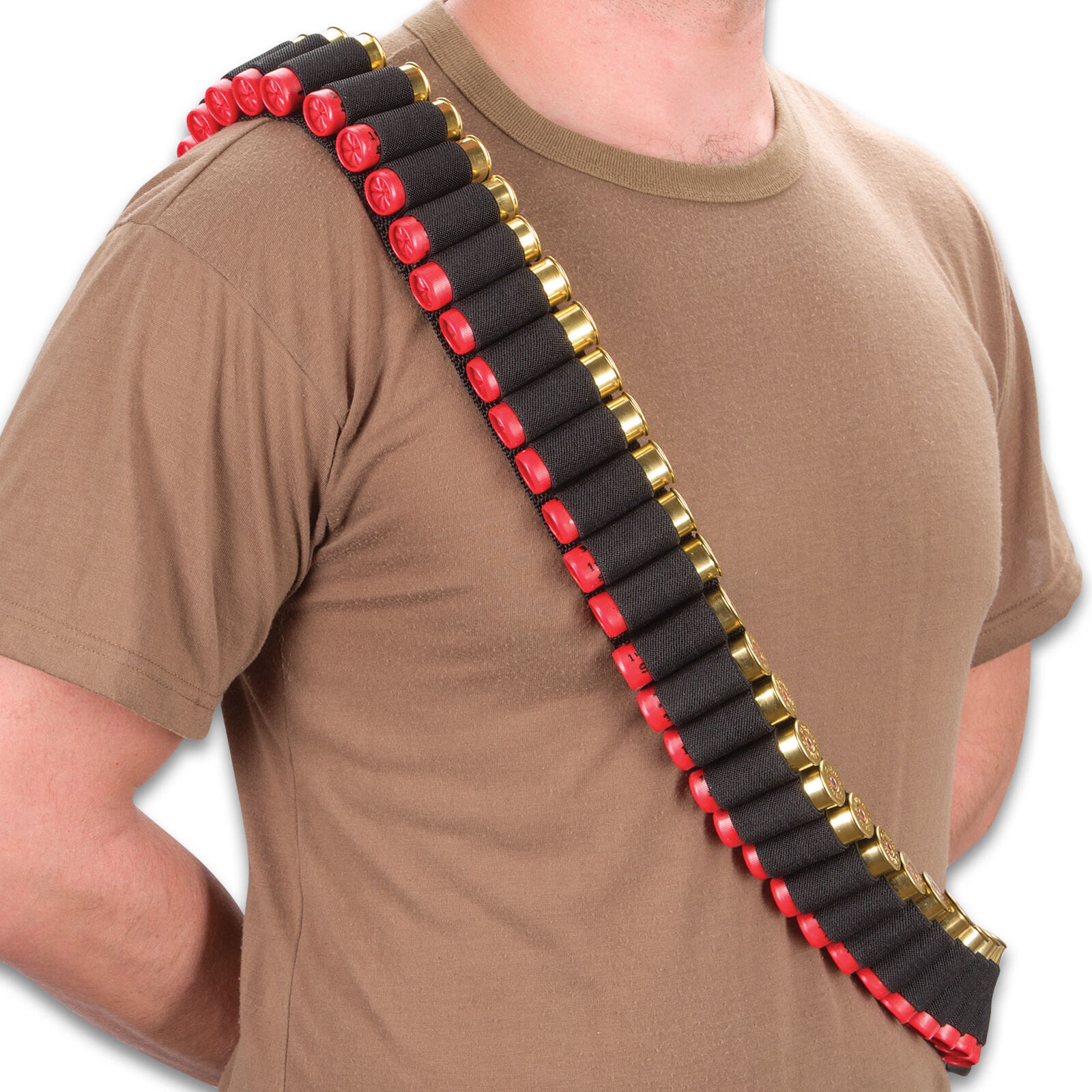 Tactical Shotgun Shell Shotshell Shoulder Ammo Bandolier Sling High Capacity 12G