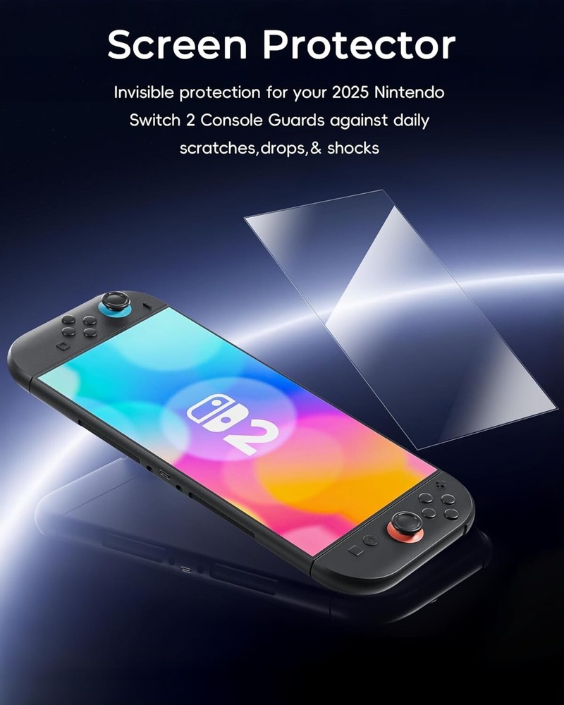 2-Pack For Nintendo Switch 2 Console 2025 Tempered Glass Cover Screen Protector