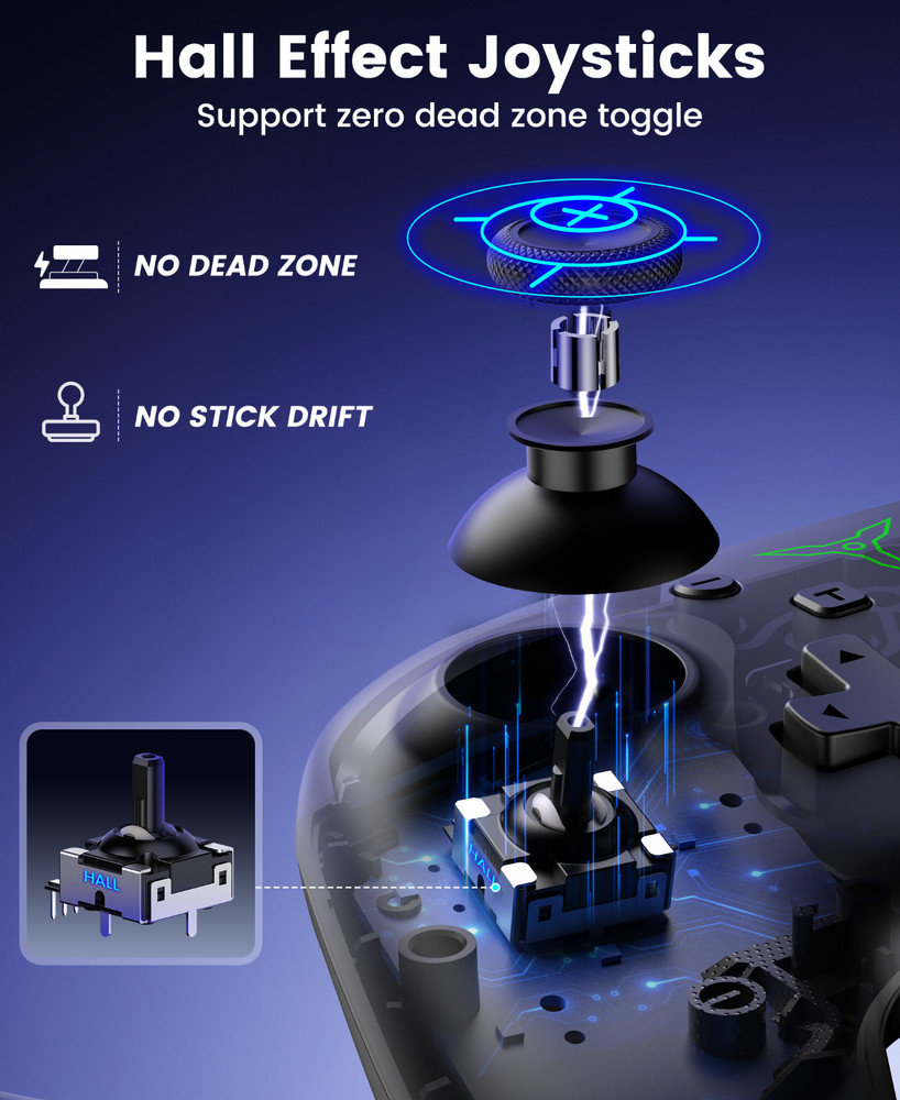 Switch 2 Controller for Nintendo Switch 2/Switch/OLED/Lite with Hall Effect