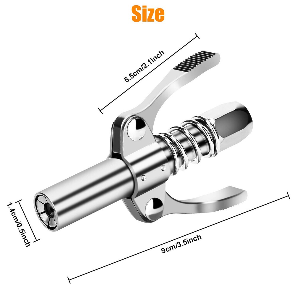 Grease Gun Coupler Double Handle High Pressure Quick Release Lock Oil Nozzles