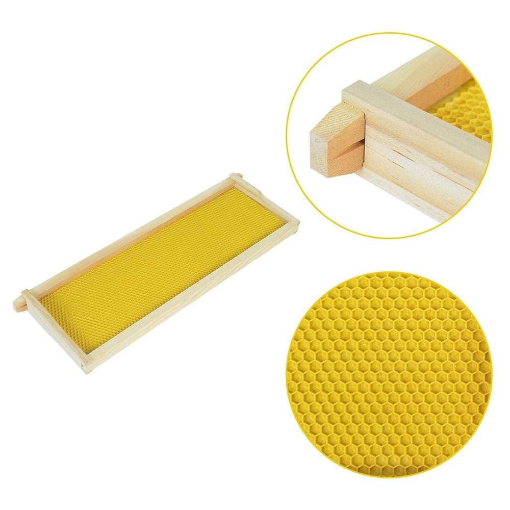 HiveSweet Medium Beehive Frames with Wax Foundations 10 Frames, brown