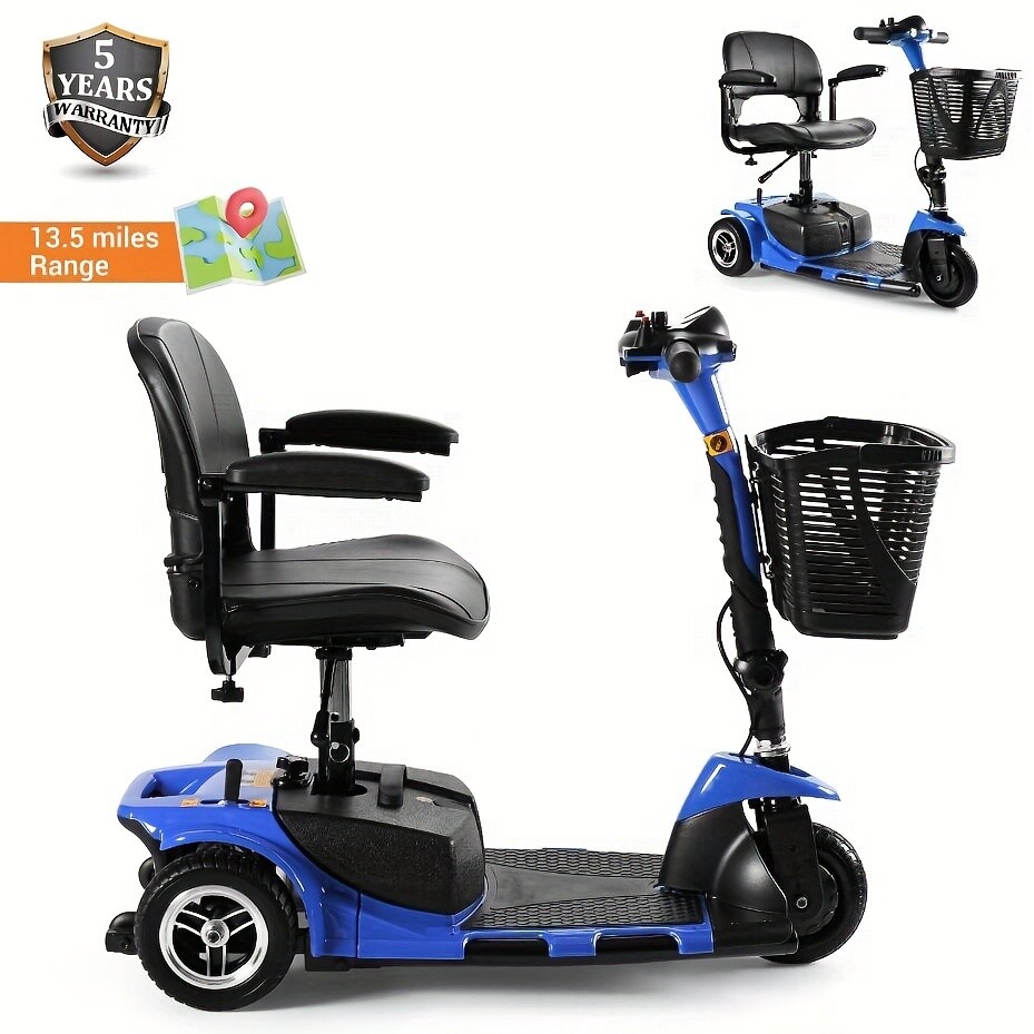 3 Wheels Mobility Scooter Electric Powered Mobile Foldable Wheelchairs Device