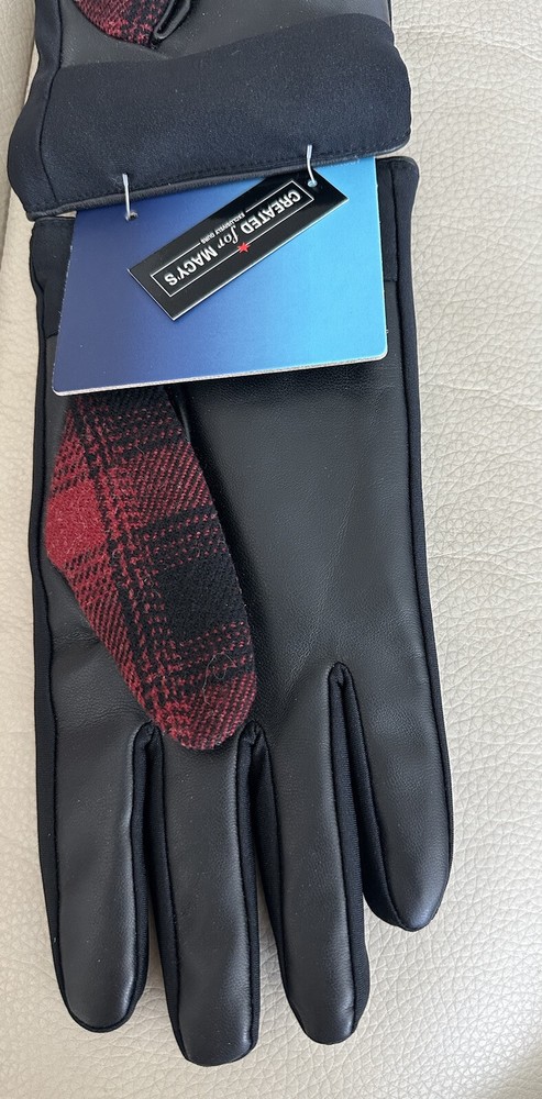Isotoner Men’s Gloves Black/Red Large