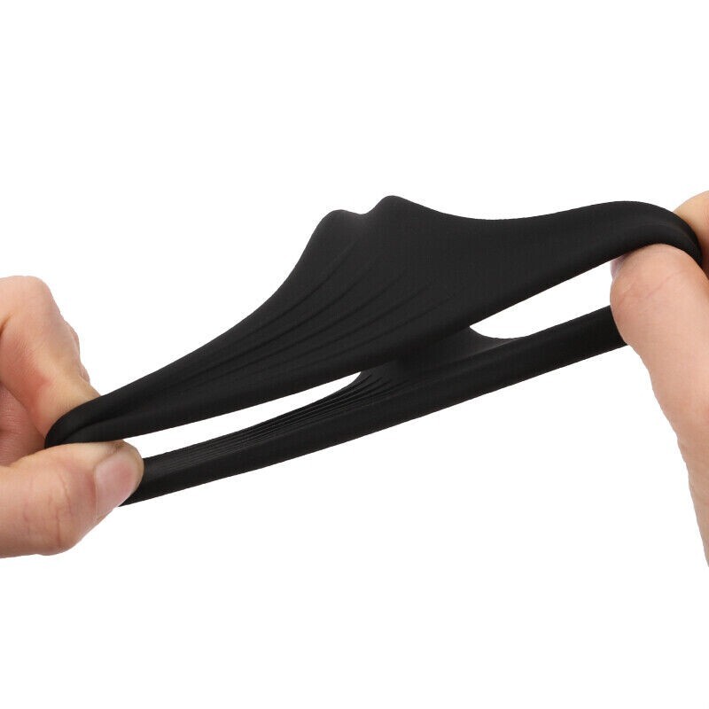 Ball Stretcher Enhancer Squeeze Scrotum Testicle Silicone Ring Delay Ejaculation