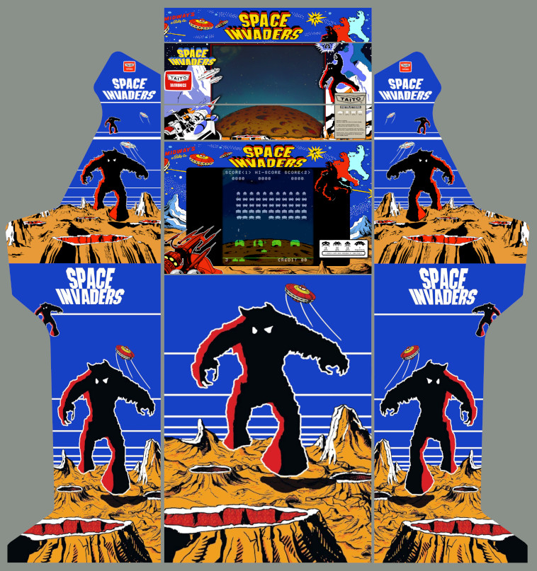 Bartop Graphics Cabin Arcade Vinyl Stickers Pandora Box Space Invaders