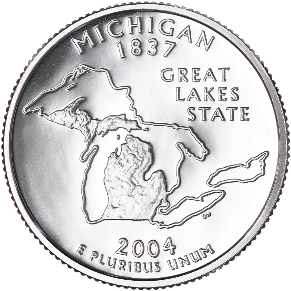 2004 S State Quarter Michigan Gem DCam Proof CN-Clad