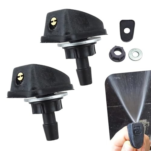 2 PCS Front Windshield Washer Nozzle Kit, Adjustable Fan Shape Spray Wiper
