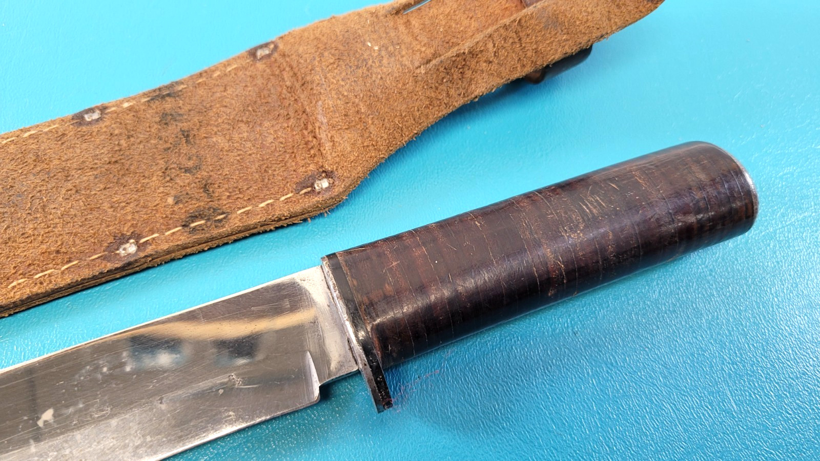 Rare WWII US Military Queen City Commando Knife & Sheath c. 1922-1945 TR530