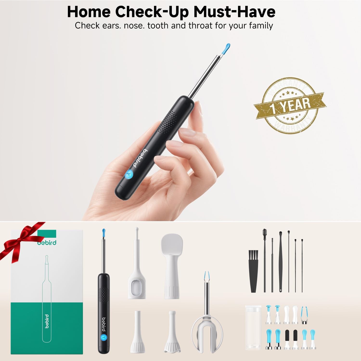 BEBIRD R1 Ultra Ear Wax Removal, Cleaner with 1 Count (Pack of 1), Black