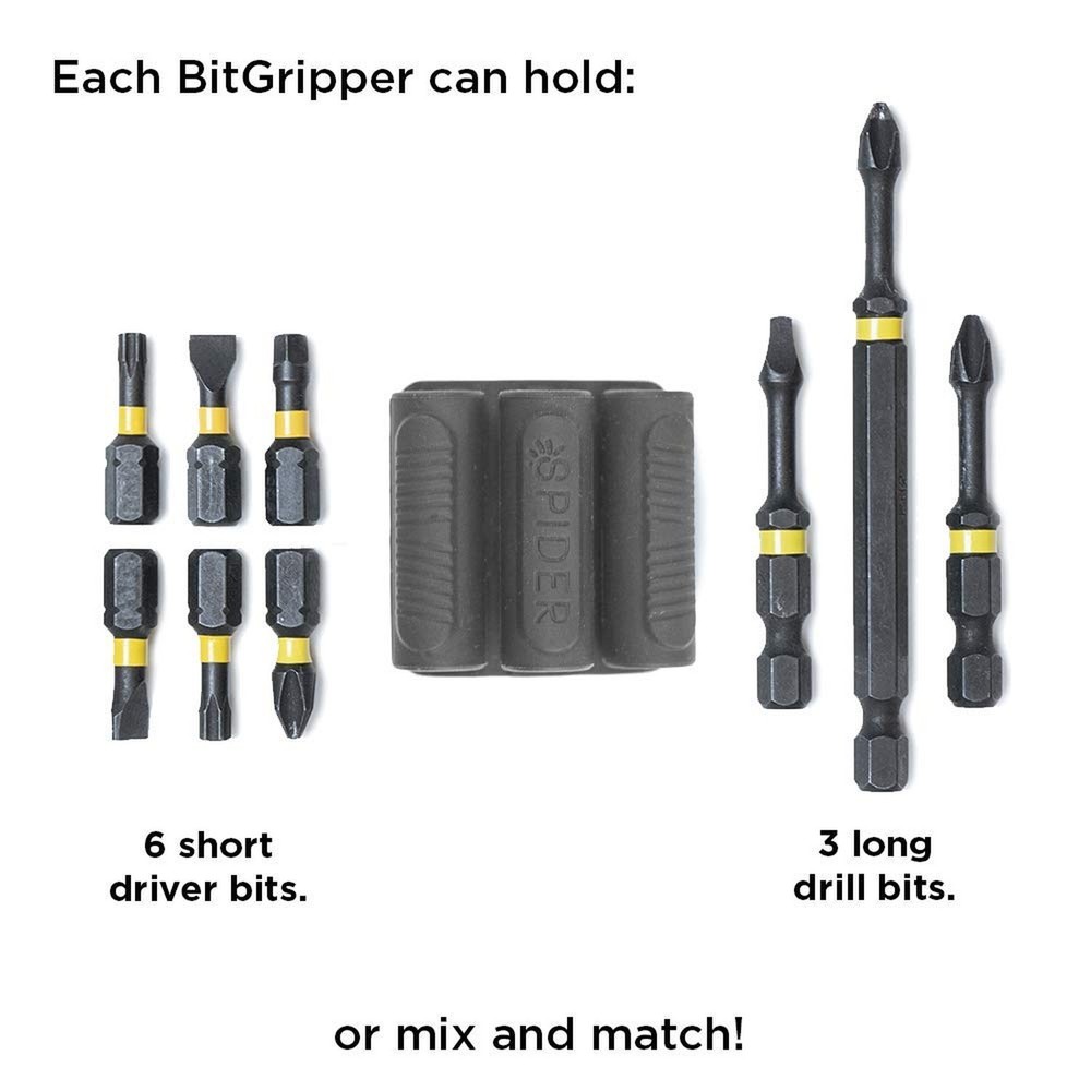 Spider Tool Holster BitGripper v2 (2 Pack / 4 Pack) Pack of FOUR