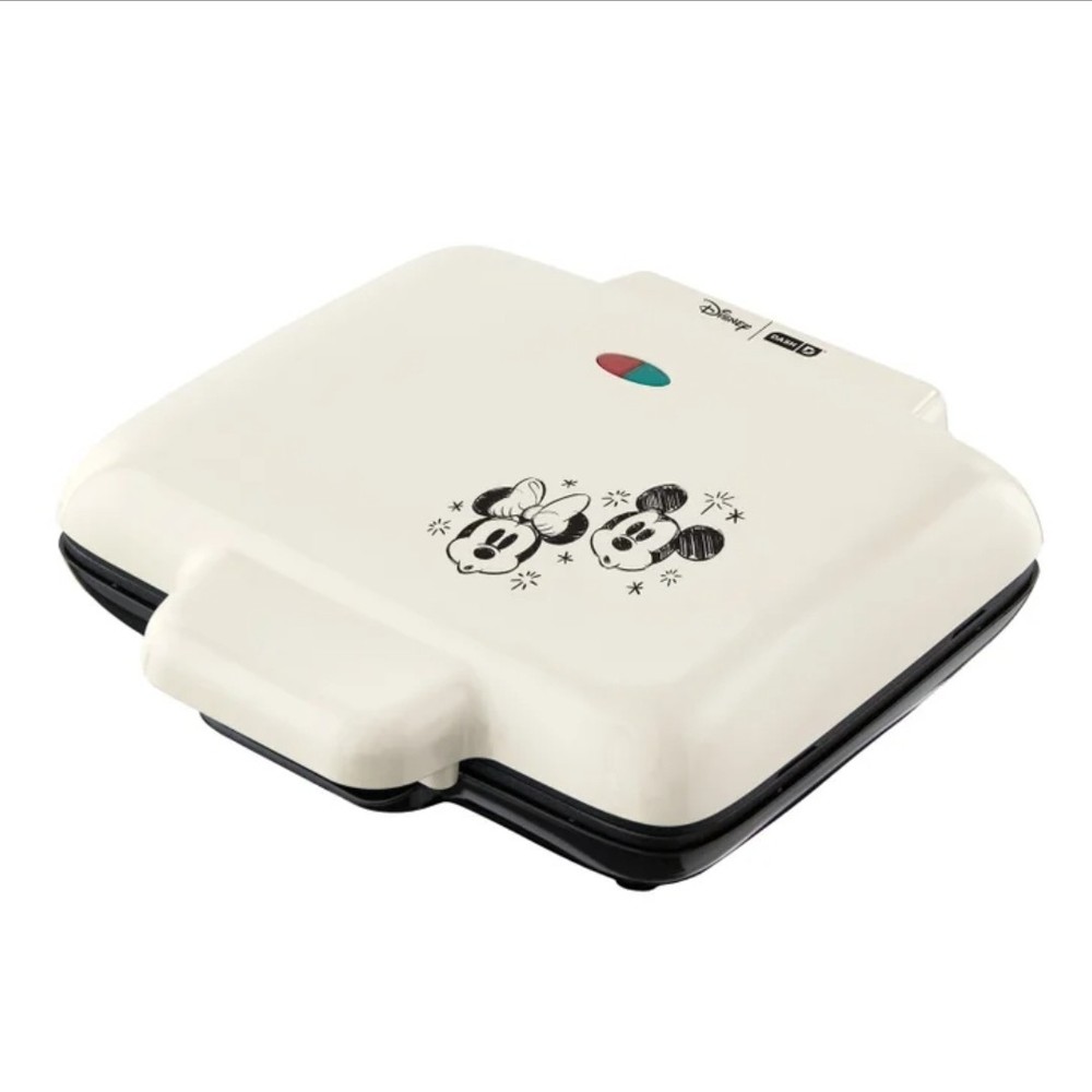 Dash Mickey & Friends Waffle Maker 4 Mini Waffles No-Drip Nonstick Ceramic