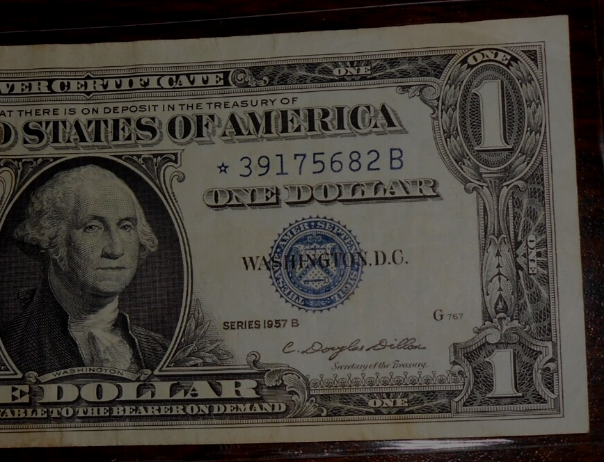 1957 B Silver Certificate Star Note ABOUT UNCIRCULATED - * 39175682 B