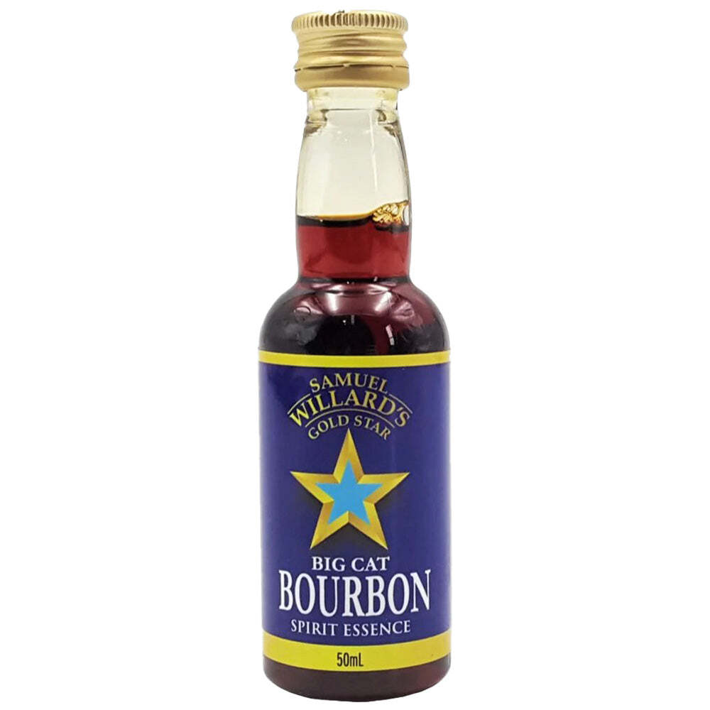 Samuel Willards Gold Star 50ml Big Cat Bourbon Essence Makes 2.25L