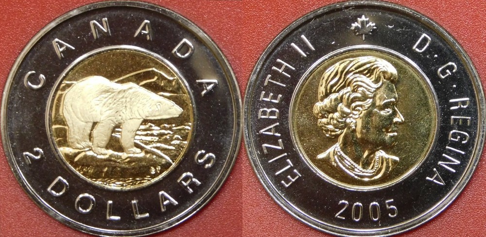 Proof Like 2005 Canada 2 Dollars From Mint's Set