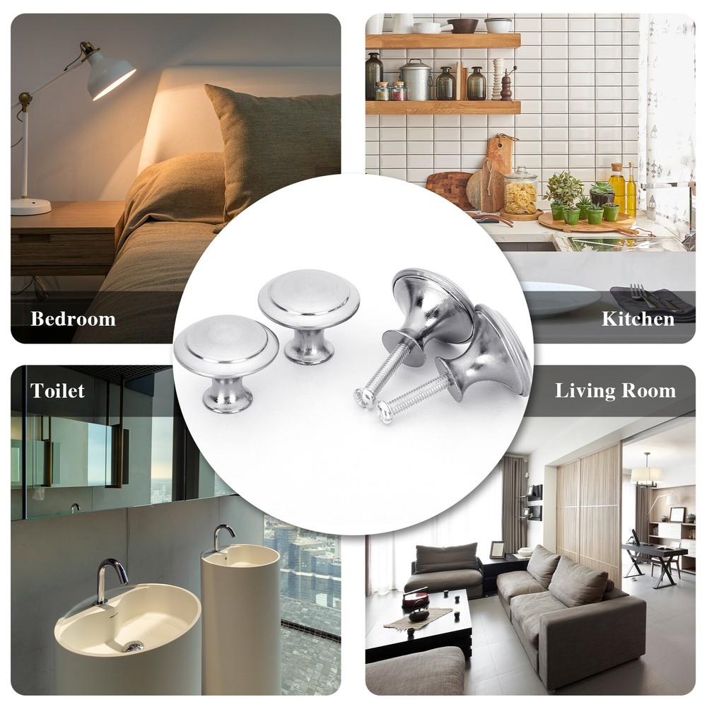 Stainless Steel Bathroom Kitchen Cabinet Door Handles Drawer Pulls Knobs