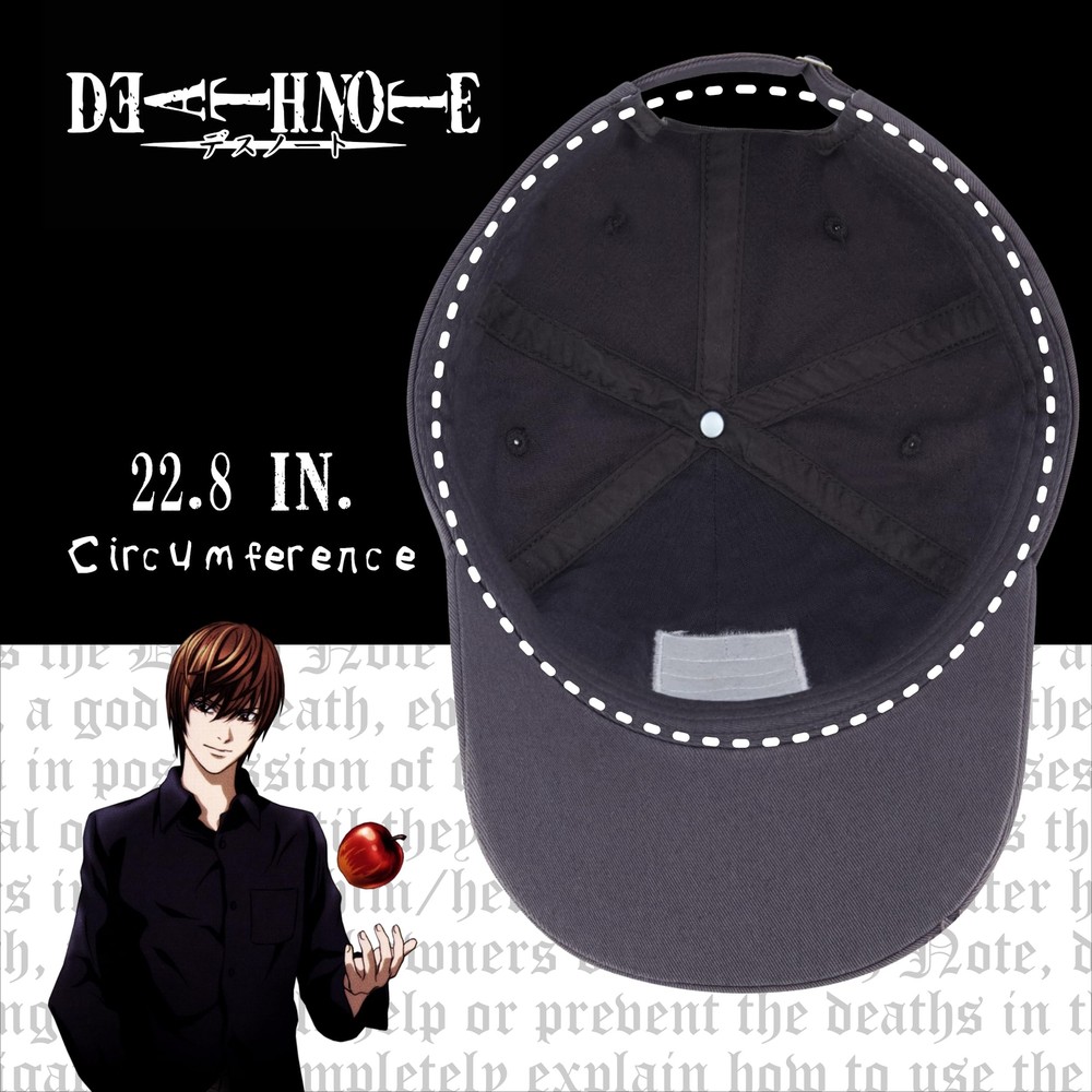 Death Note Hat, Adjustable Baseball Cap with Curved Brim, One Size