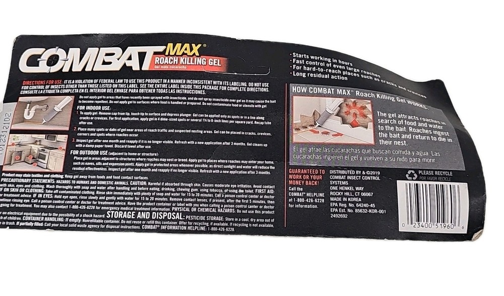 Combat 60 g Source Kill Max Roach Kill Gel-2.1 oz (1 Syringe),NEW!