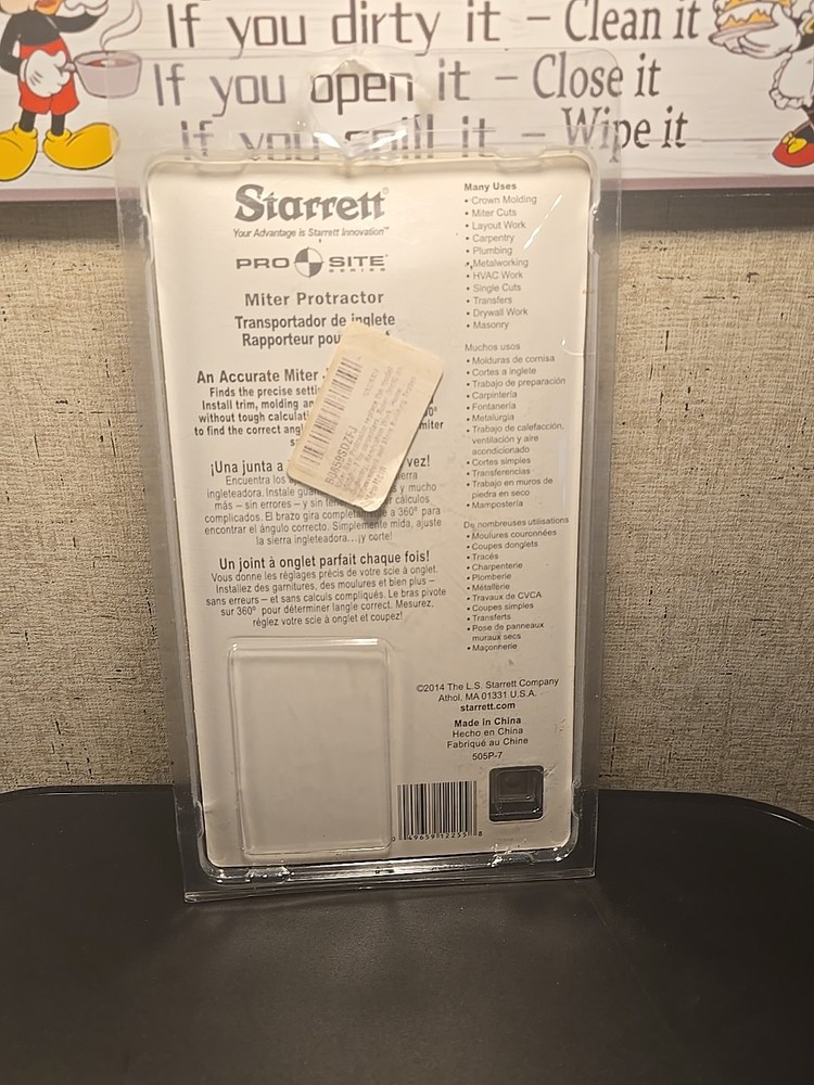 Starrett No 505P-7 Miter Saw Protractor New