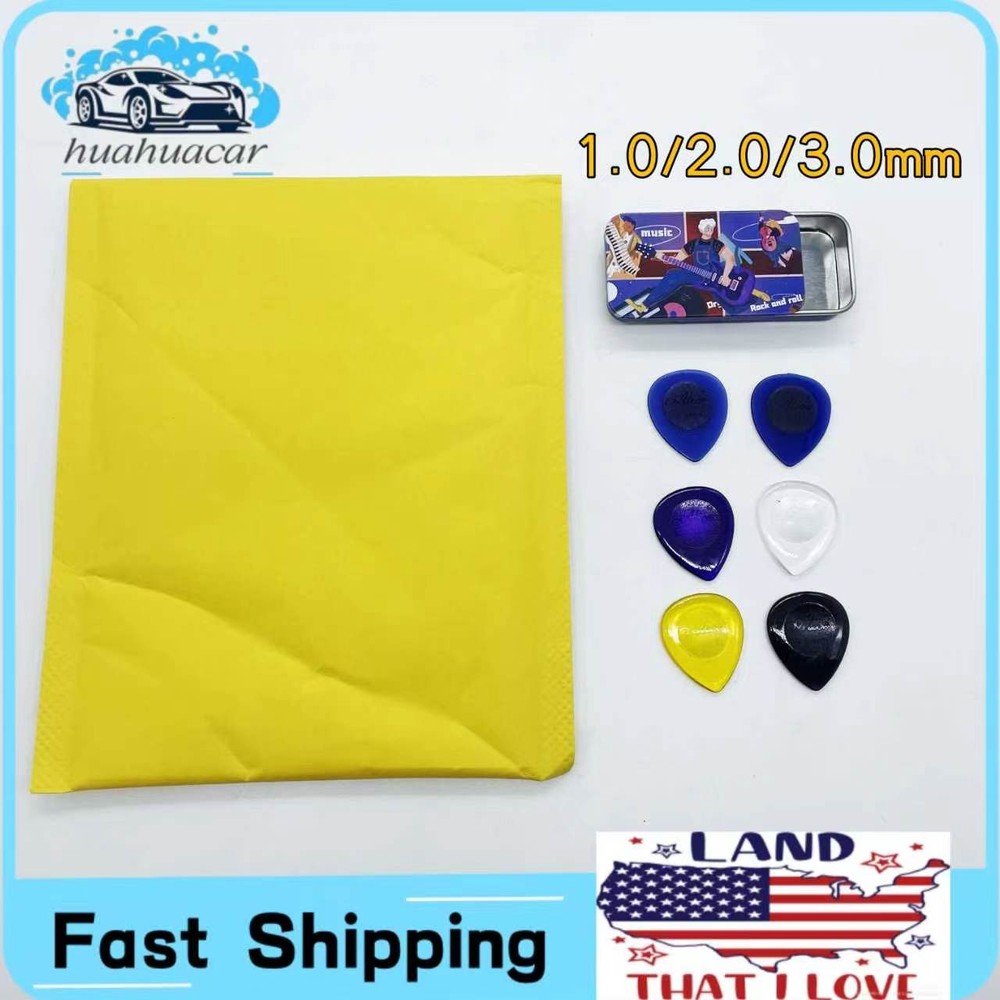 6pcs Alice Large Durable Clear Guitar Bass Picks 1.0/2.0/3.0mm Box