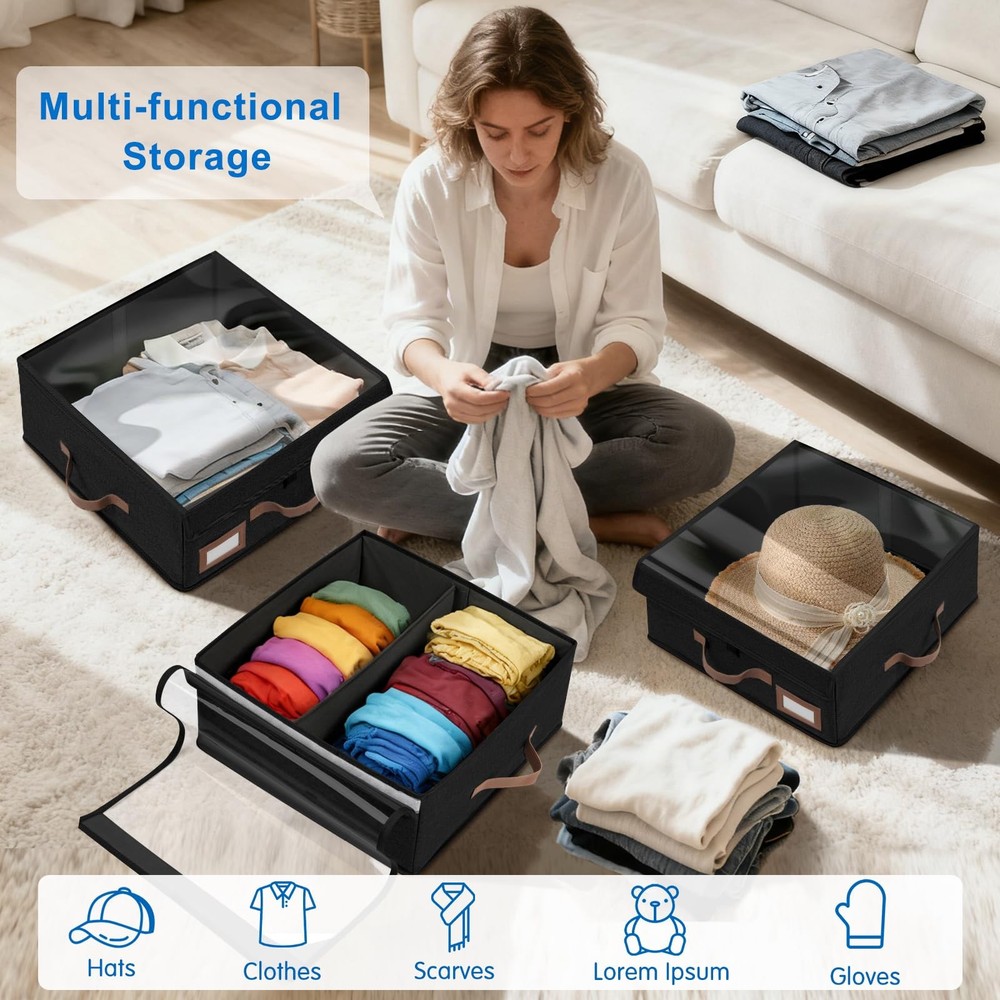 Dofilachy 2-in-1 Stackable Hat Storage for 16.5 x x 7 inches, Black