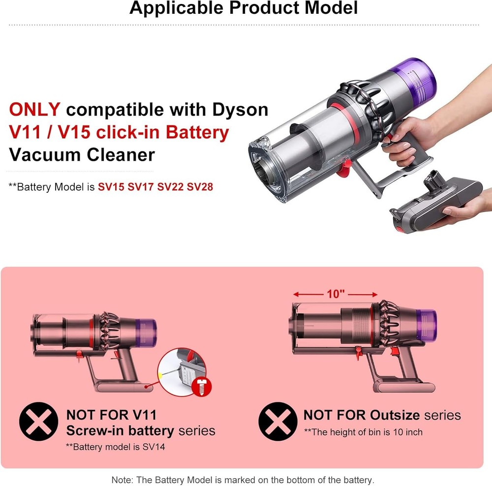 Trigger Switch Assembly for Dyson V15 V11 Click-in Version Vacuum Cleaner